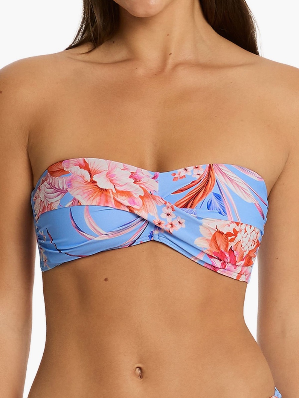 NWT Sea Level Indochine Twist Bandeau Bikini Light Blue Size 10 Strapless